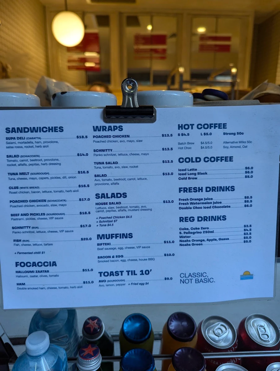 Menu, Kosta's Takeaway Circular Quay