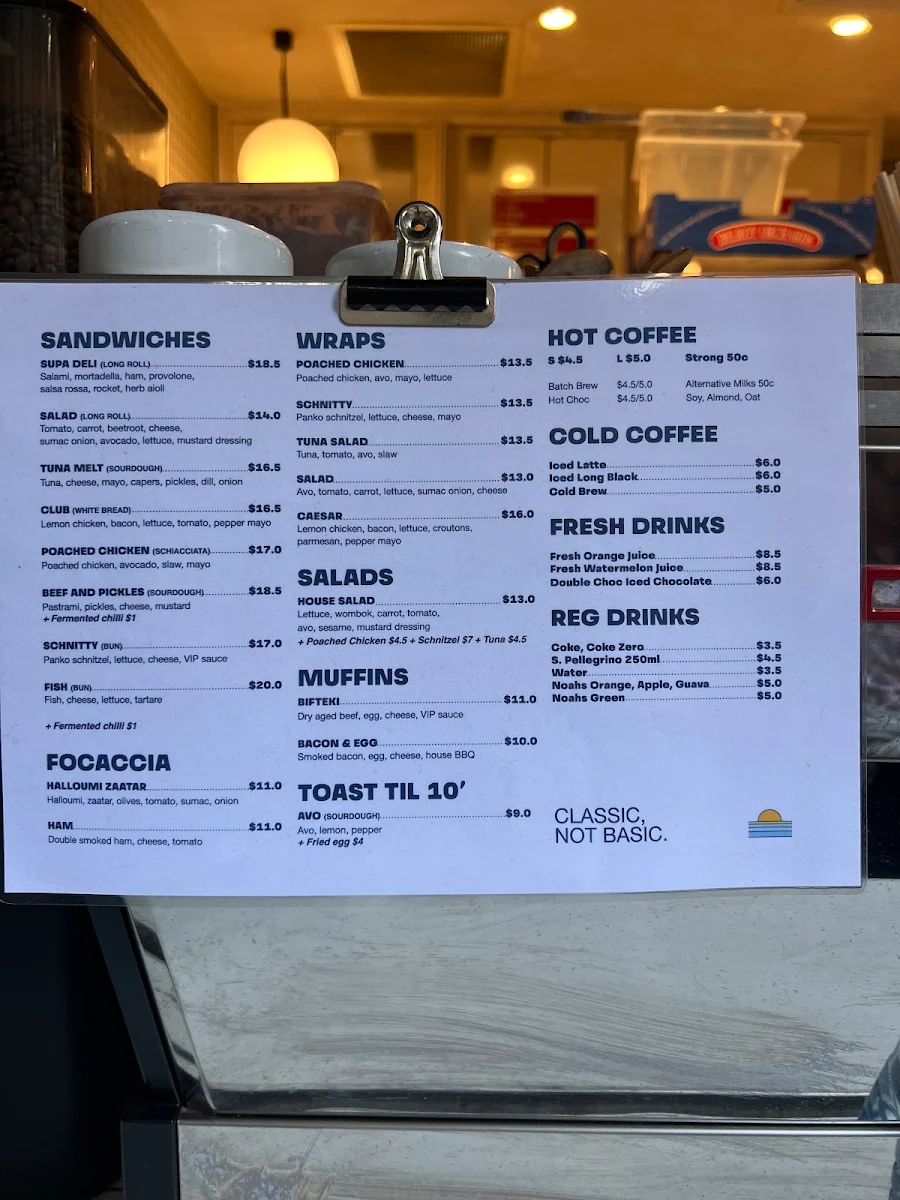 Menu, Kosta's Takeaway Circular Quay