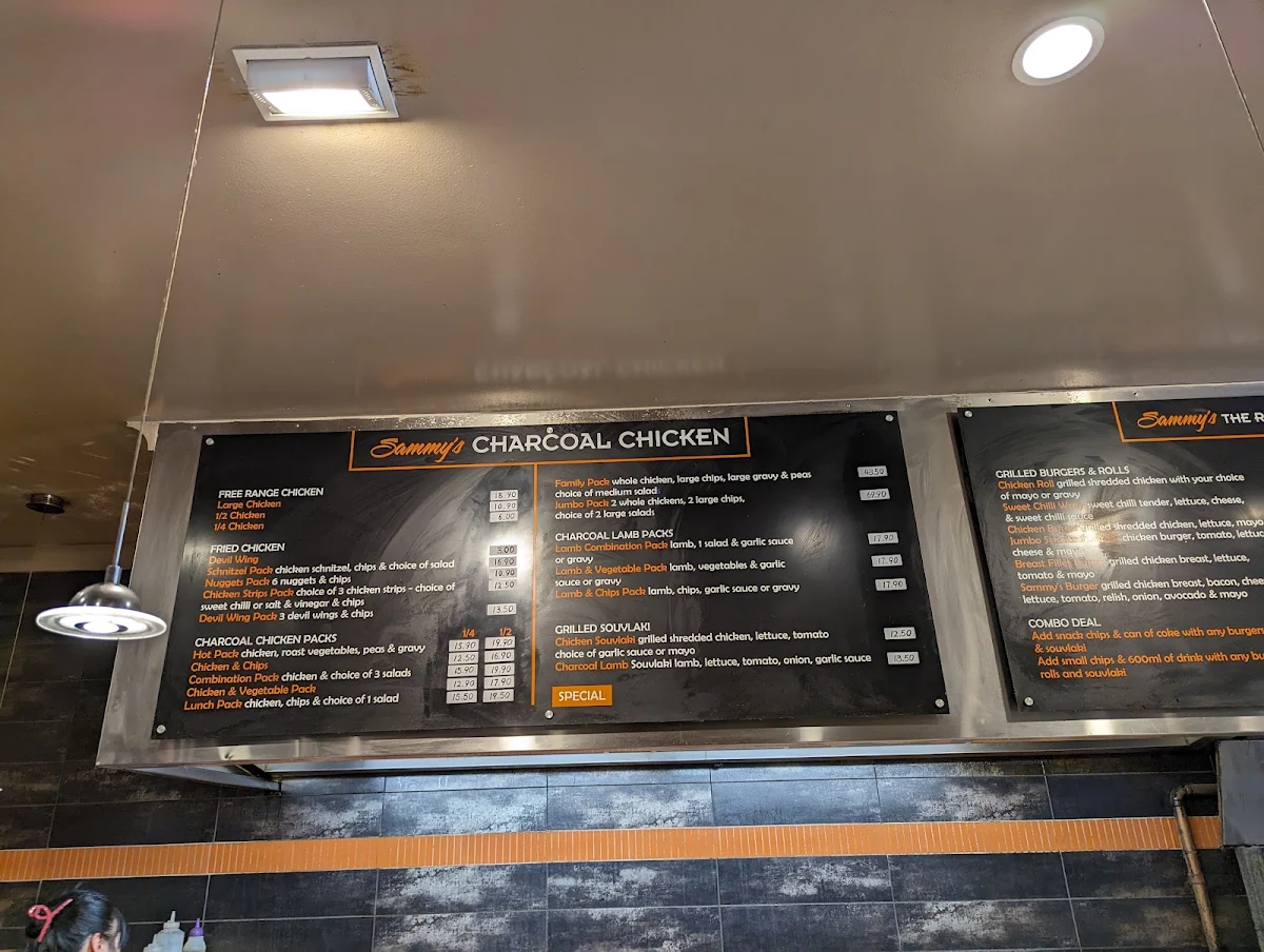 Menu, Sammy's Charcoal Chicken