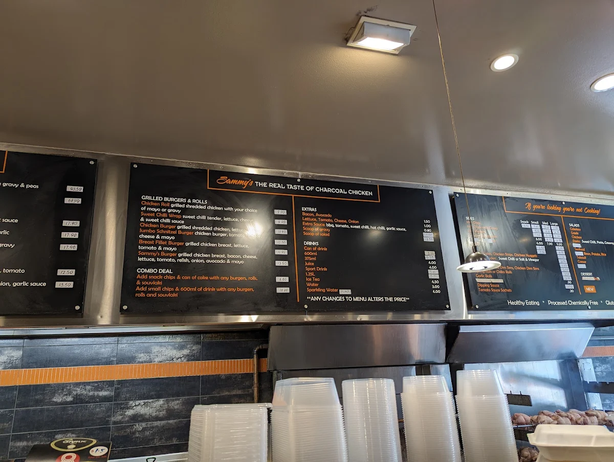 Menu, Sammy's Charcoal Chicken