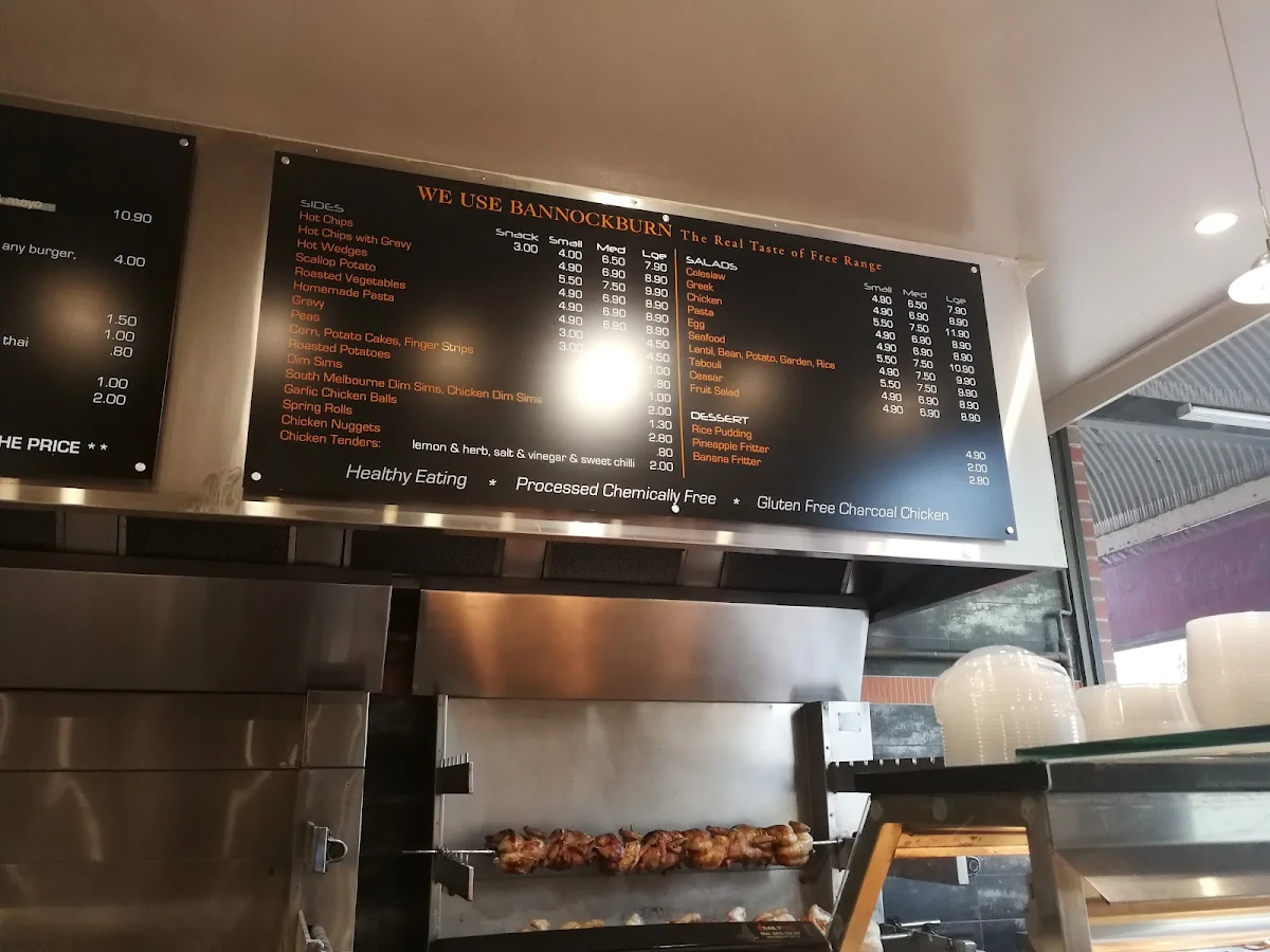 Menu, Sammy's Charcoal Chicken