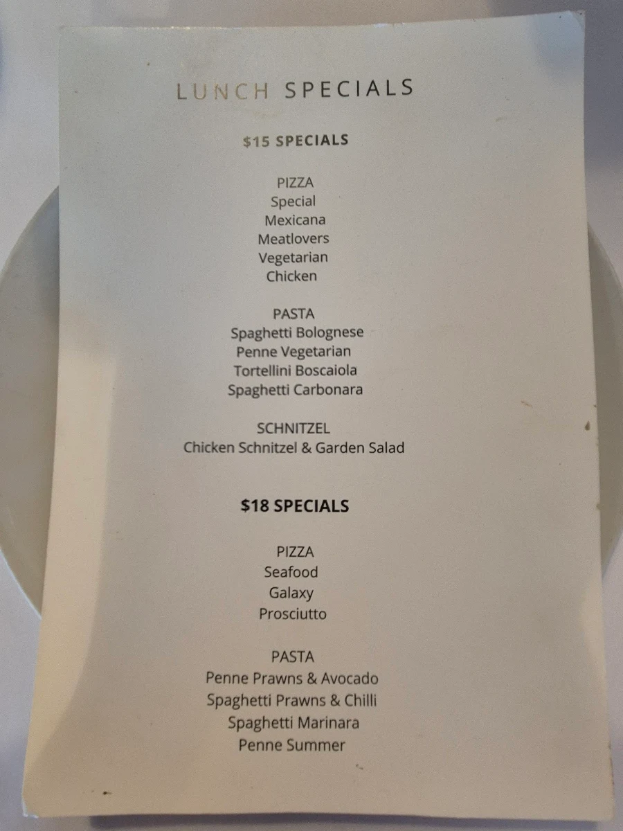 Menu, Zio Pino Pizzeria