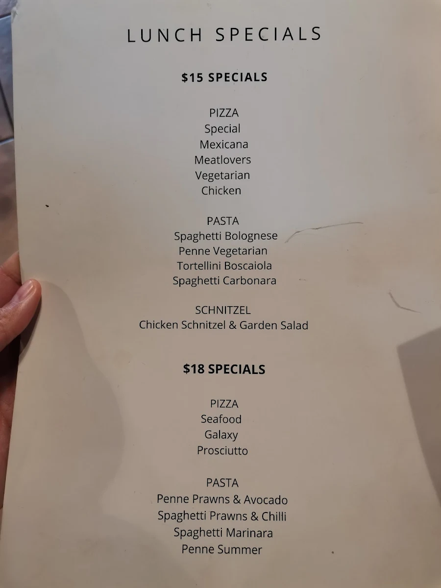 Menu, Zio Pino Pizzeria