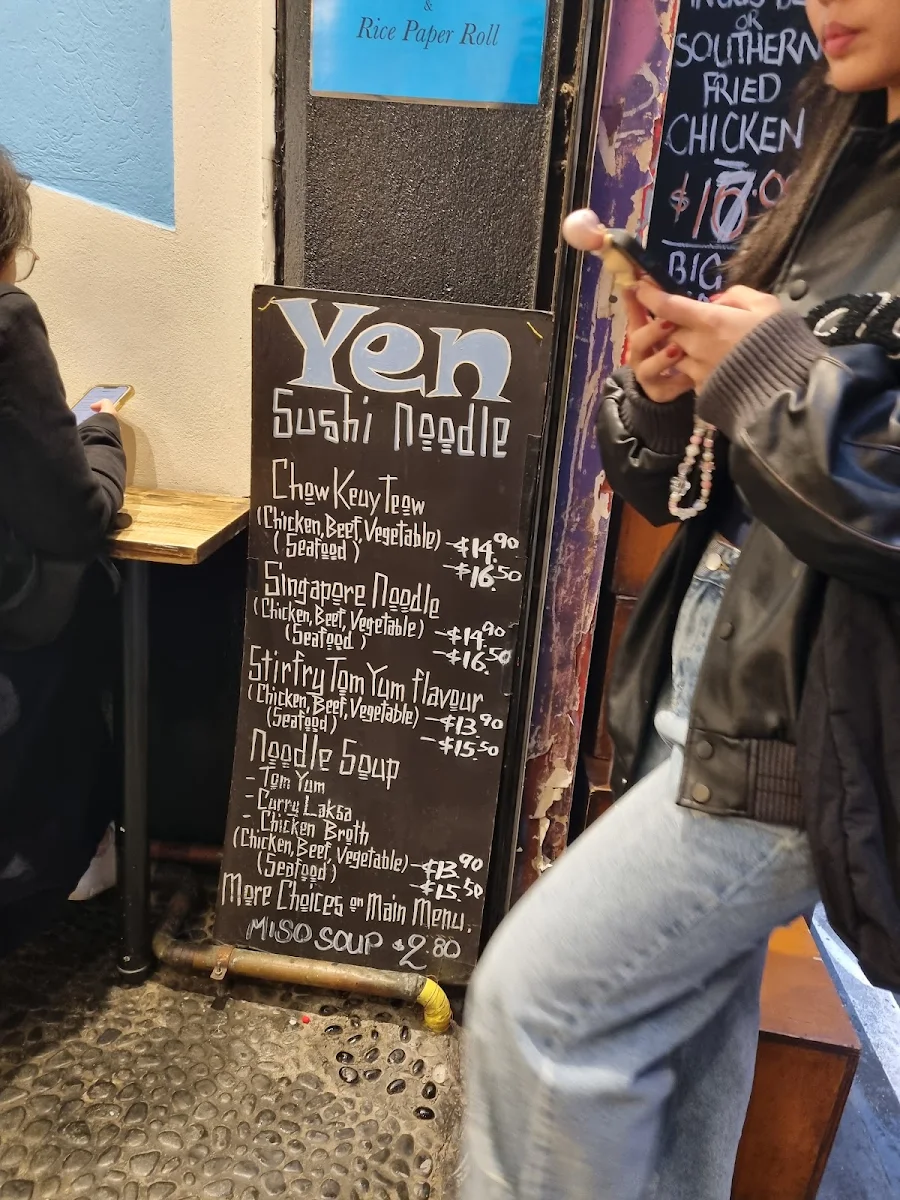Menu, Yen Sushi Noodle