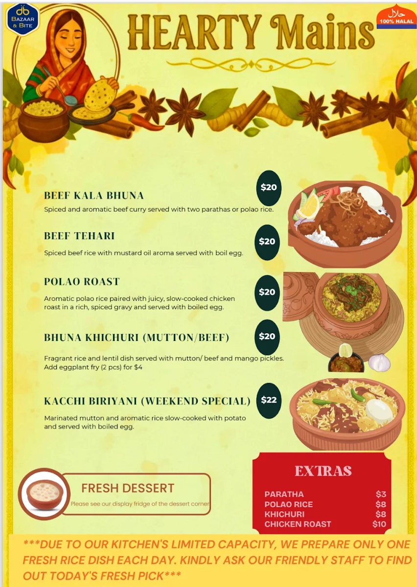 Menu, Bazaar And Bite
