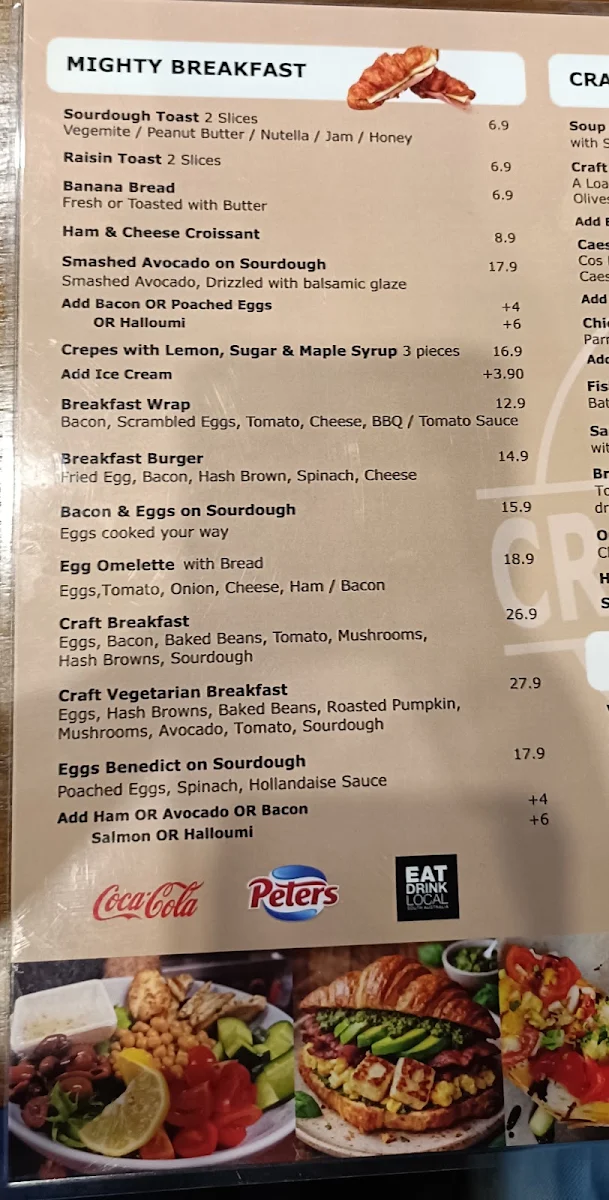 Menu, Craft Coffee Cafe Mount Barker