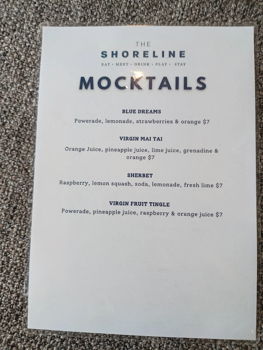 Menu, The Shoreline Hotel Accommodation - Howrah