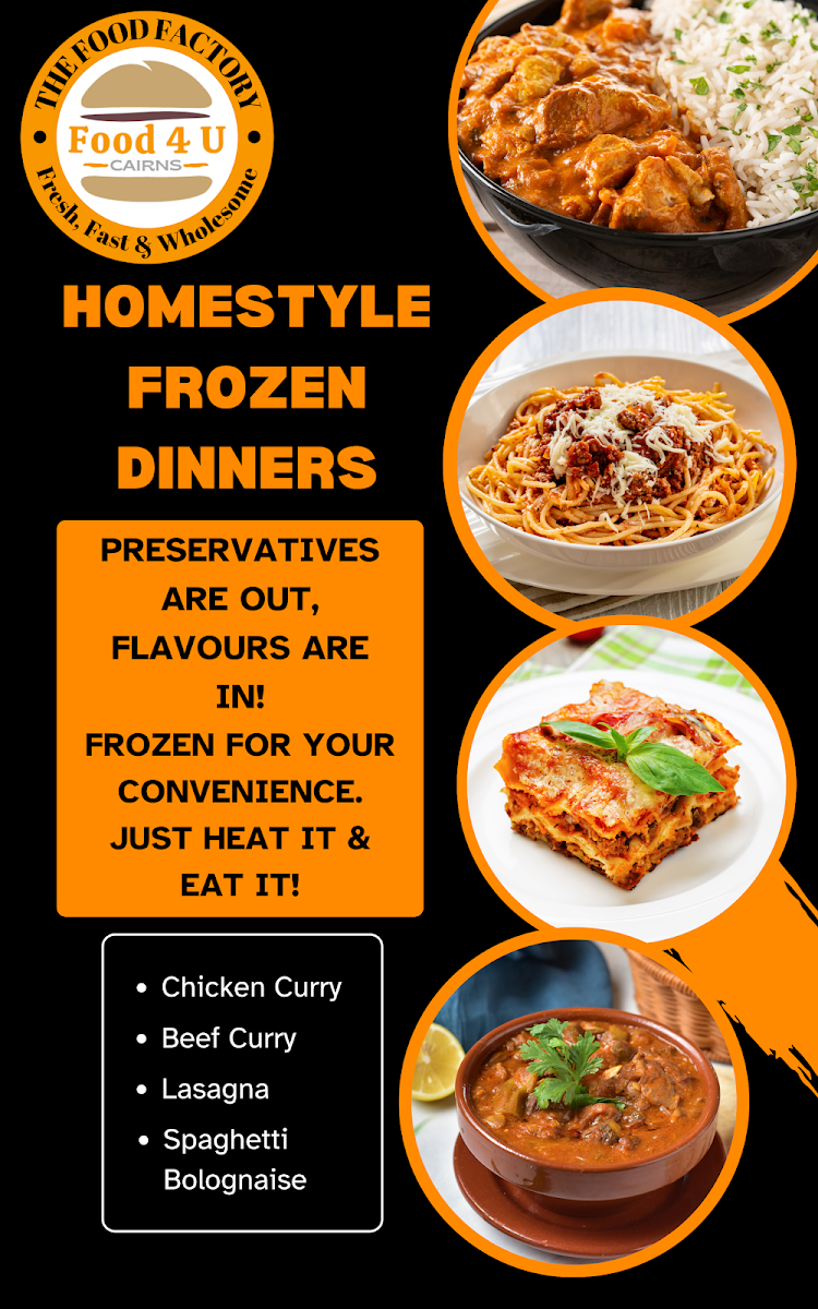 Menu, Food4u Cairns