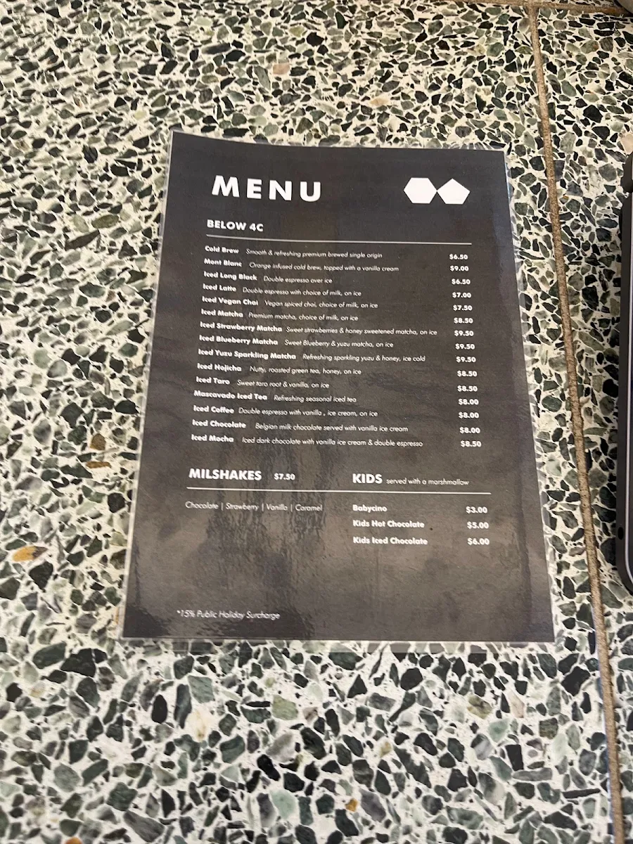 Menu, Mascavado Café & Pâtisserie