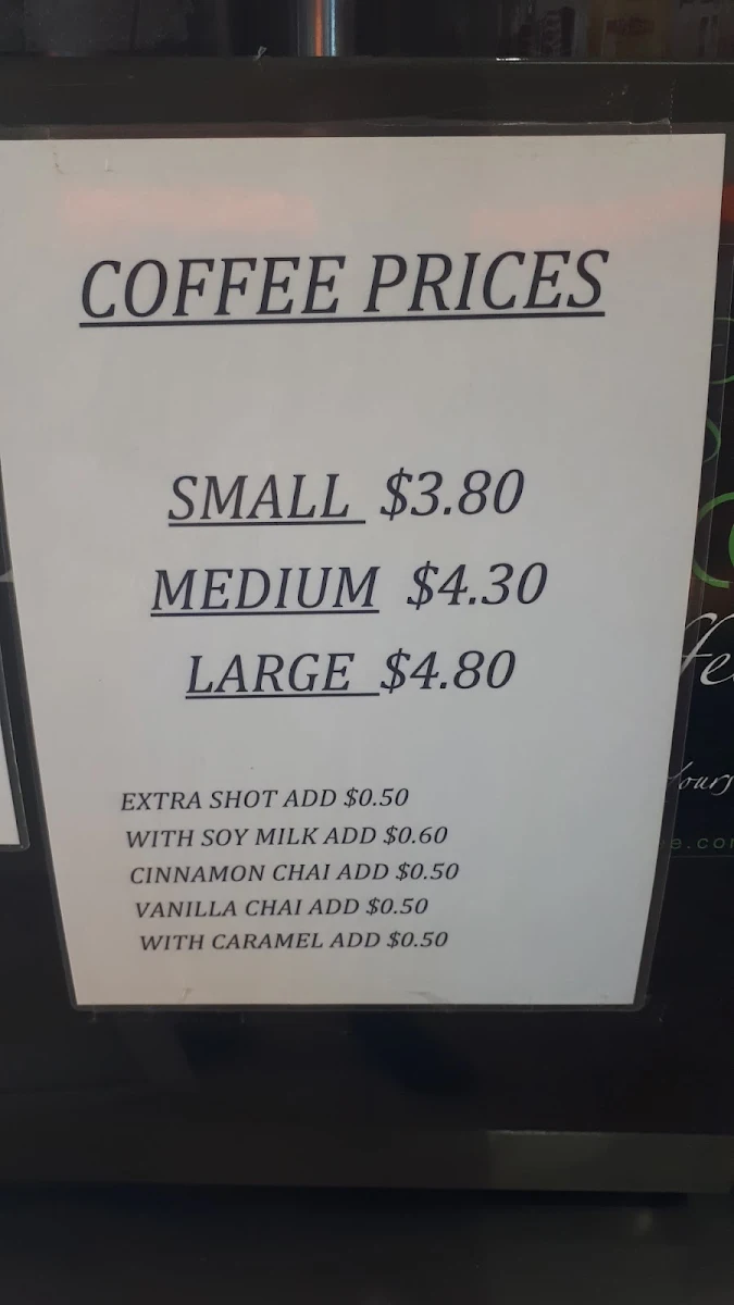 Menu, Romsey Bakery