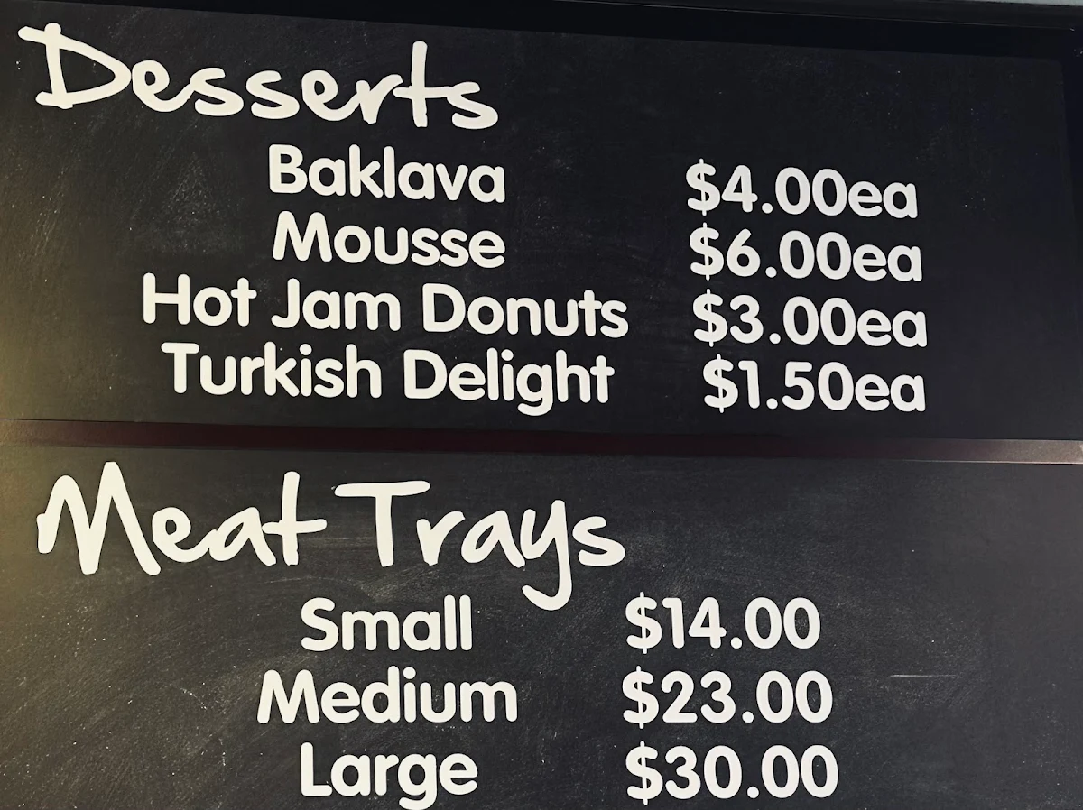 Menu, Kebabman Geelong