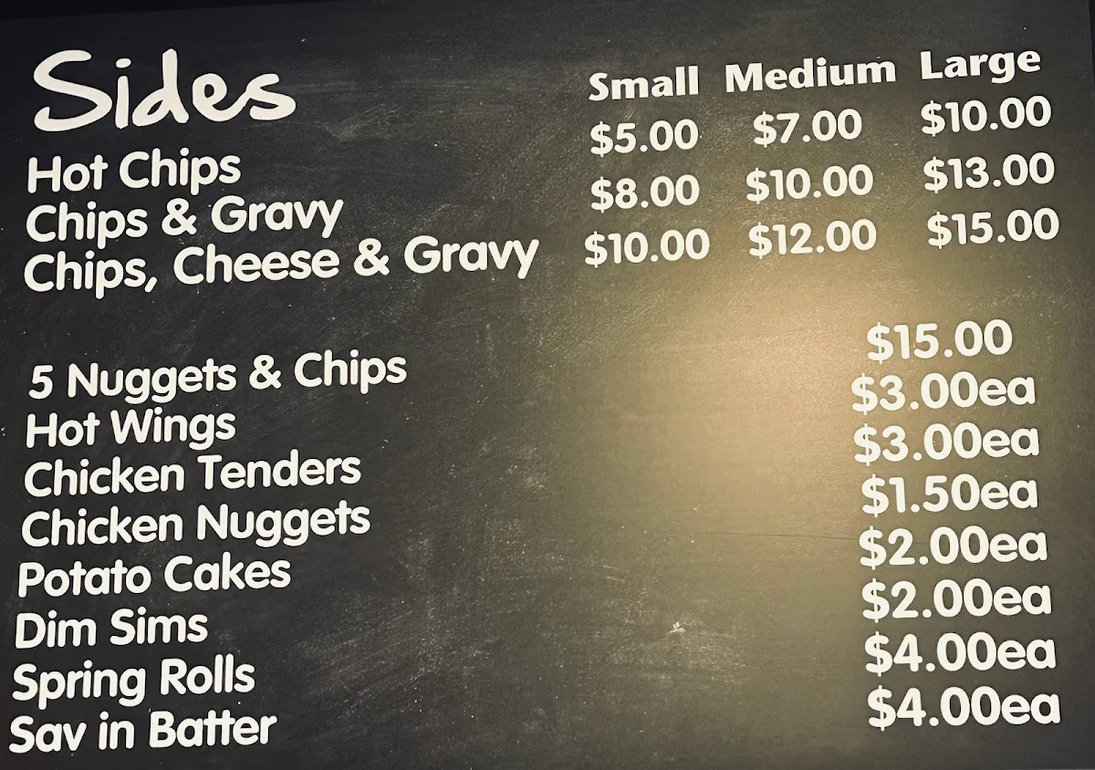 Menu, Kebabman Geelong