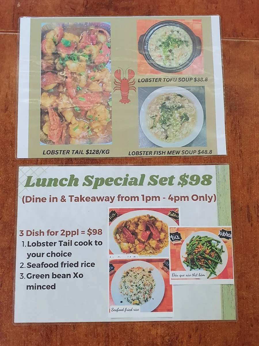 Menu, Mia's Vietnamese Kitchen