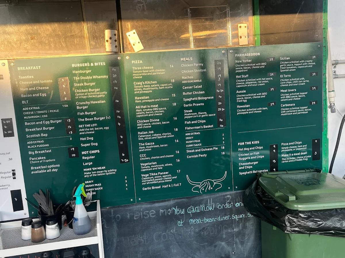 Menu, MEAN BEAN DINER