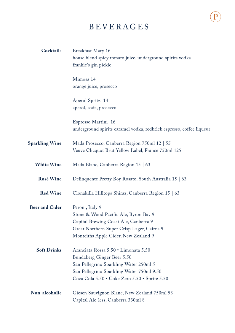 Menu, Pollen