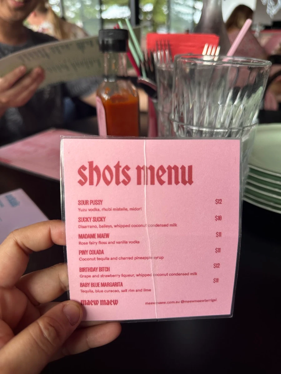 Menu, MAEW MAEW