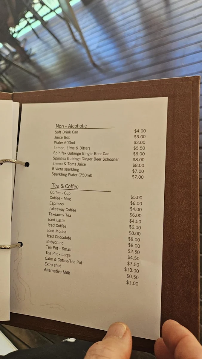 Menu, Cygnet Bay Restaurant and Licensed Cafe