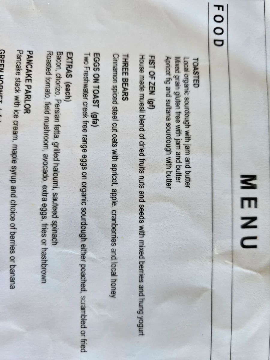 Menu, Swell Foods & Coastal Catering