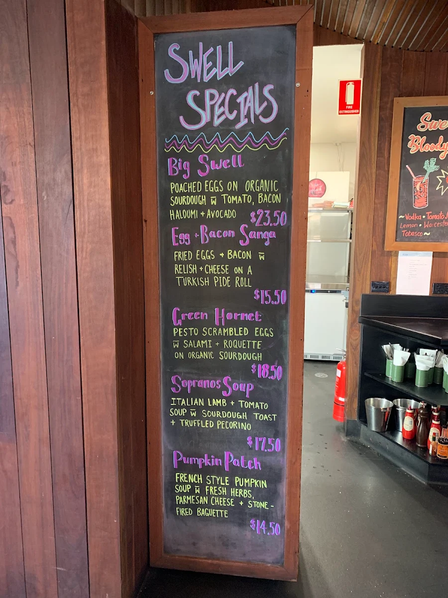Menu, Swell Foods & Coastal Catering