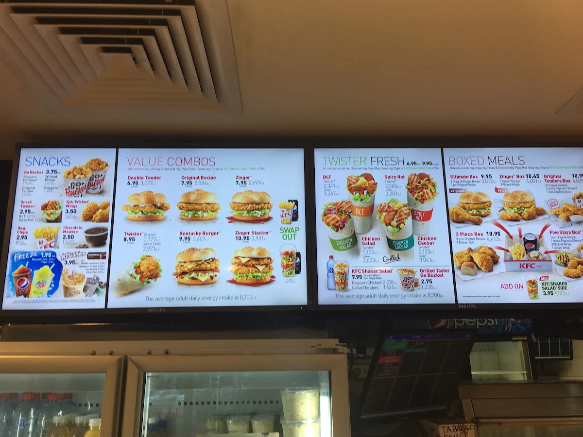 Menu, KFC Preston