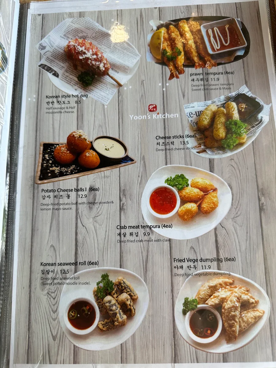 Menu, Yoon's Kitchen Oakleigh