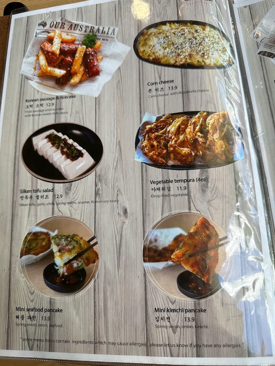 Menu, Yoon's Kitchen Oakleigh
