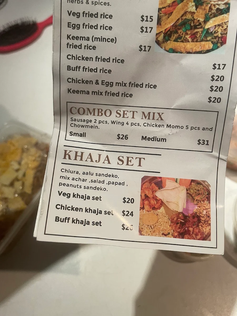 Menu, Spicy Momo & Bar