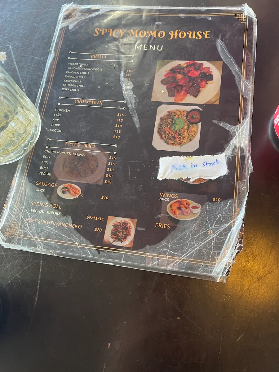 Menu, Spicy Momo & Bar