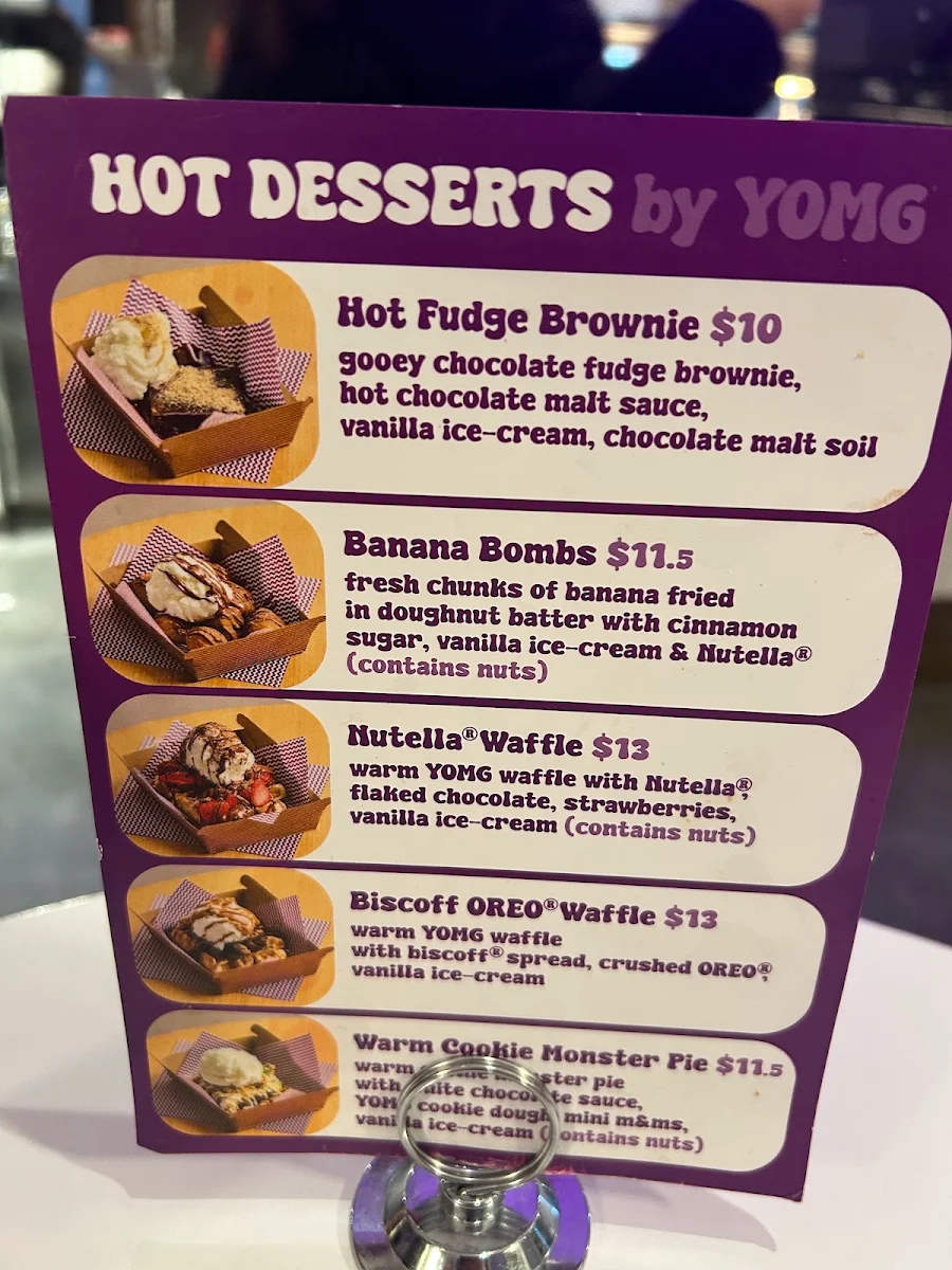 Menu, YOMG Mordialloc