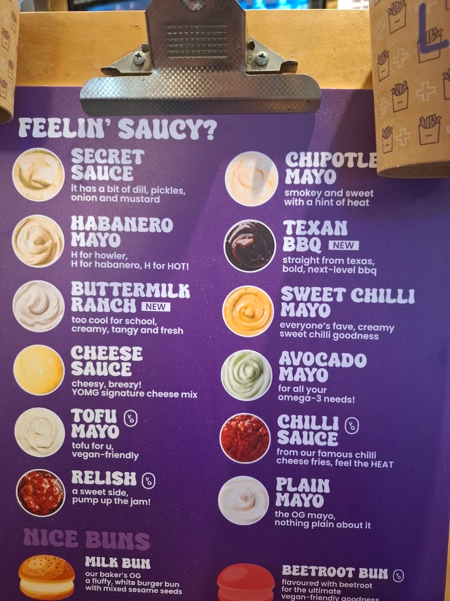 Menu, YOMG Mordialloc