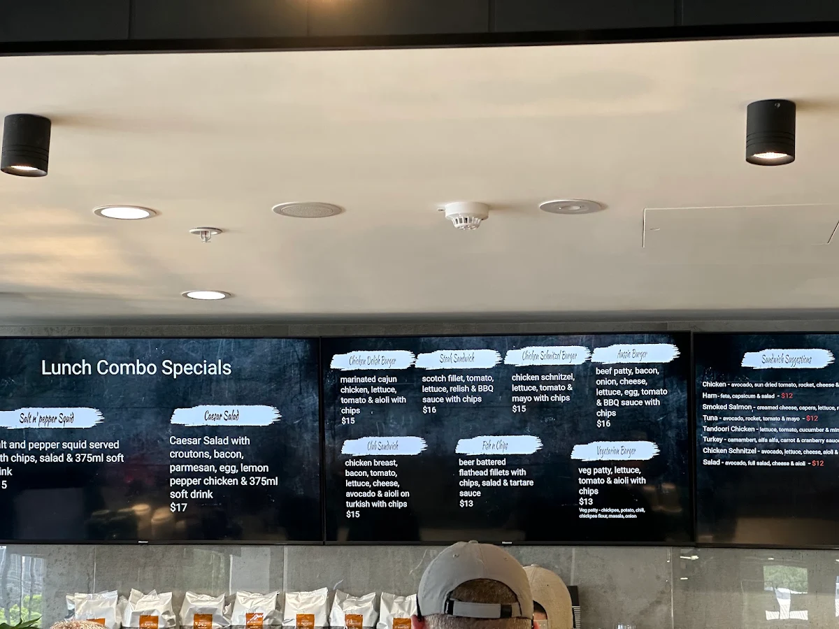 Menu, Tier One Cafe - Chatswood