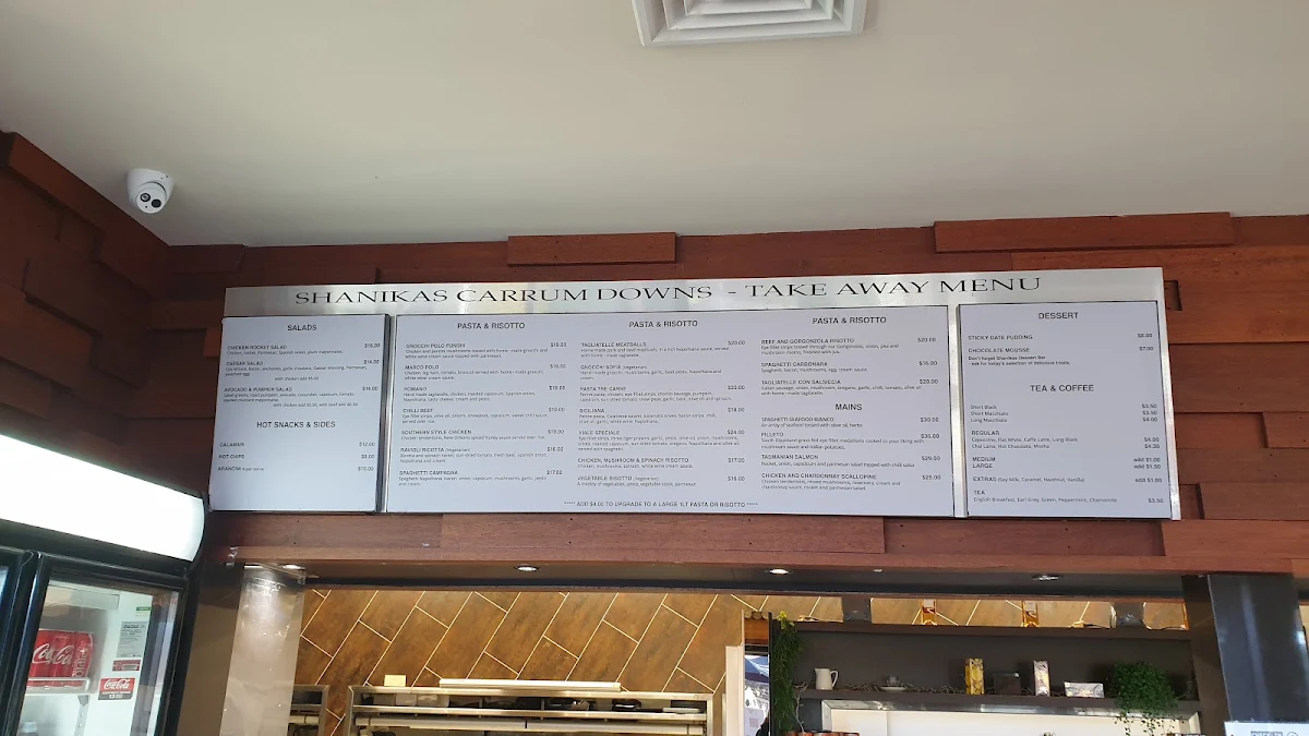 Menu, Shanikas Carrum Downs