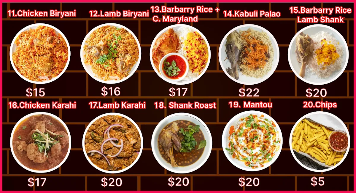 Menu, Tasty Food House
