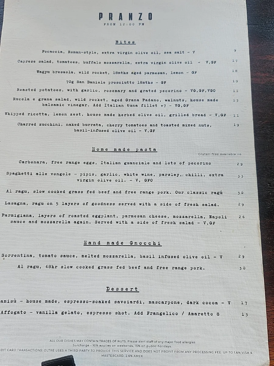 Menu, Oltre - Alimentari e Cucina