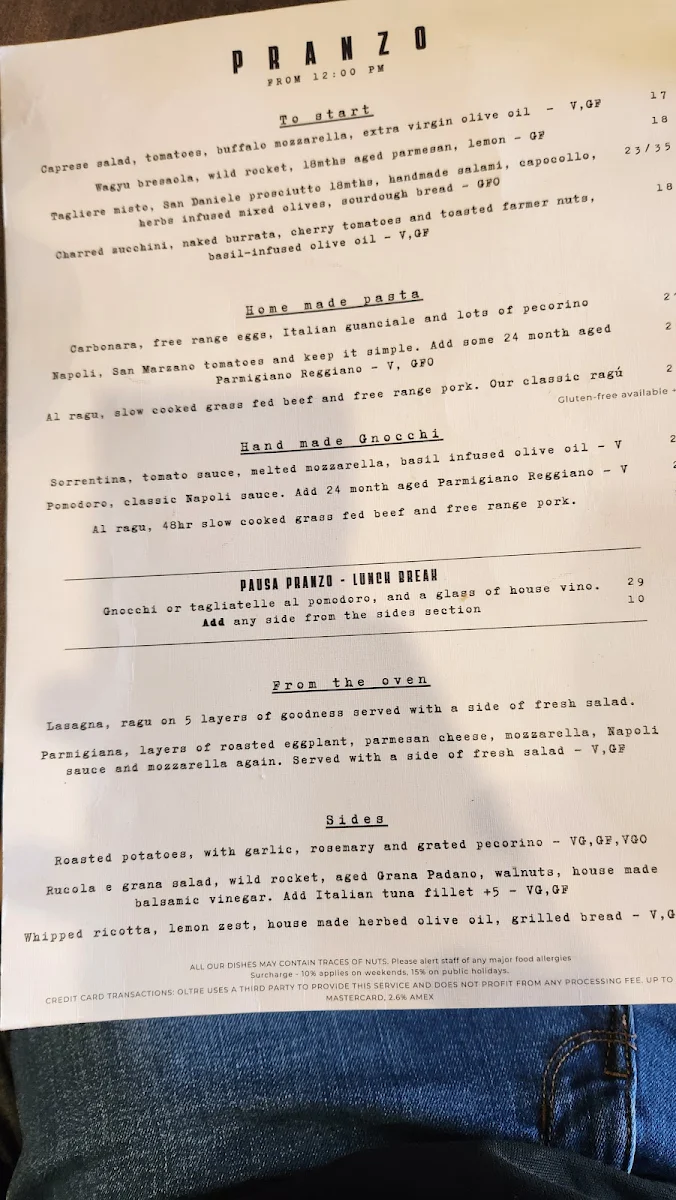 Menu, Oltre - Alimentari e Cucina