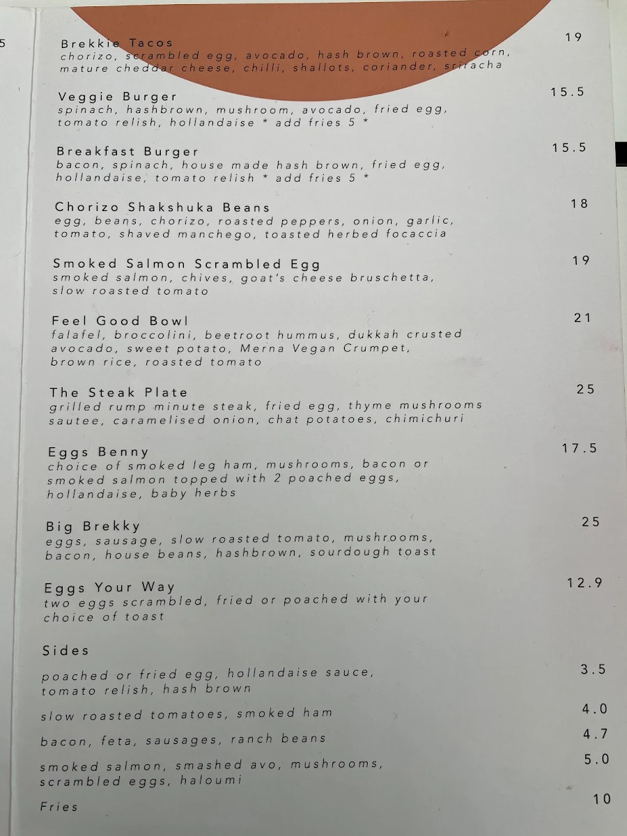 Menu, The Brook Eatery - Cherrybrook