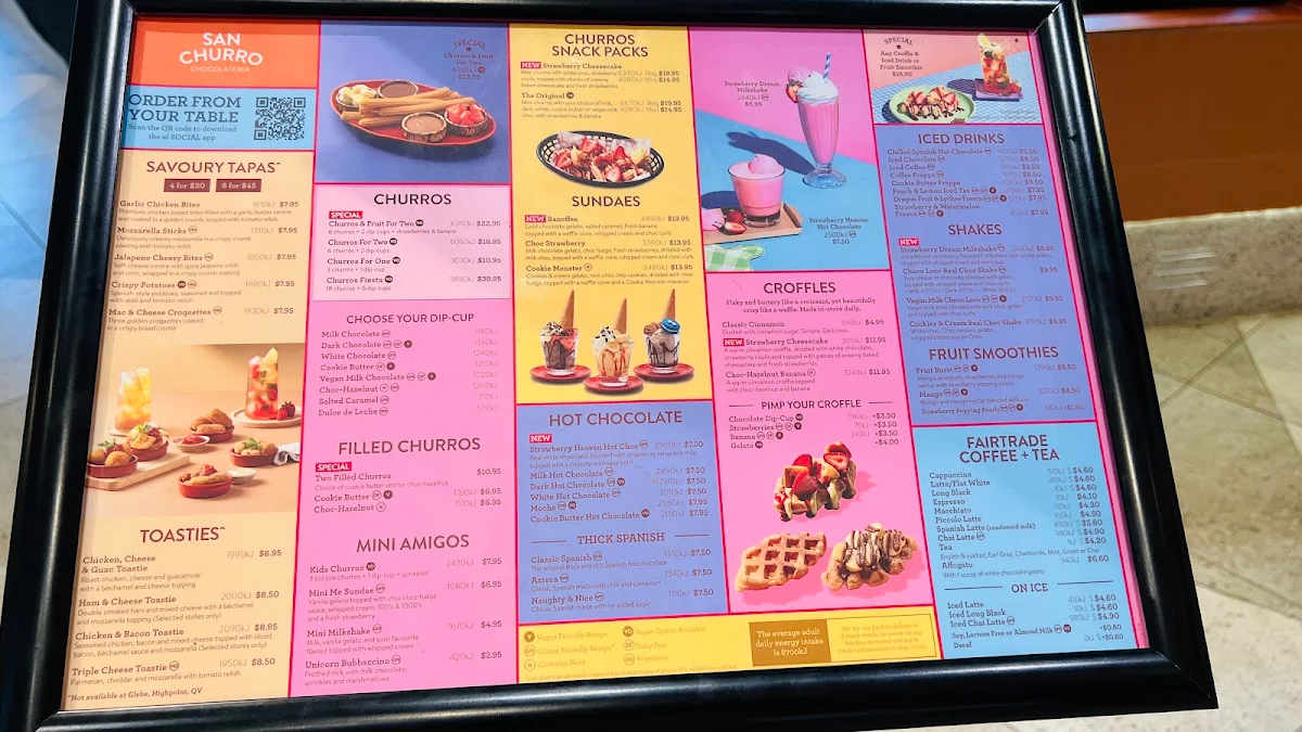 Menu, San Churro Woodgrove