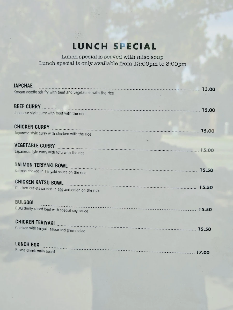 Menu, dami dami