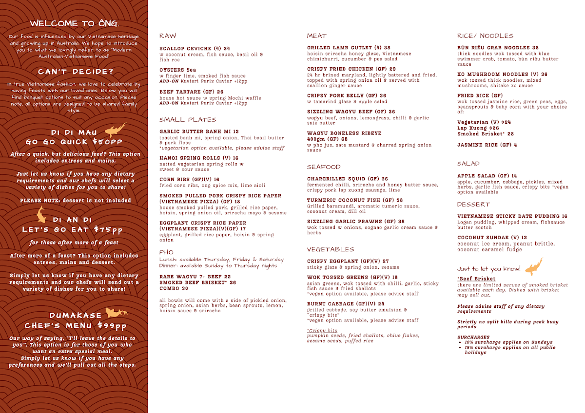 Menu, Ông Vietnamese
