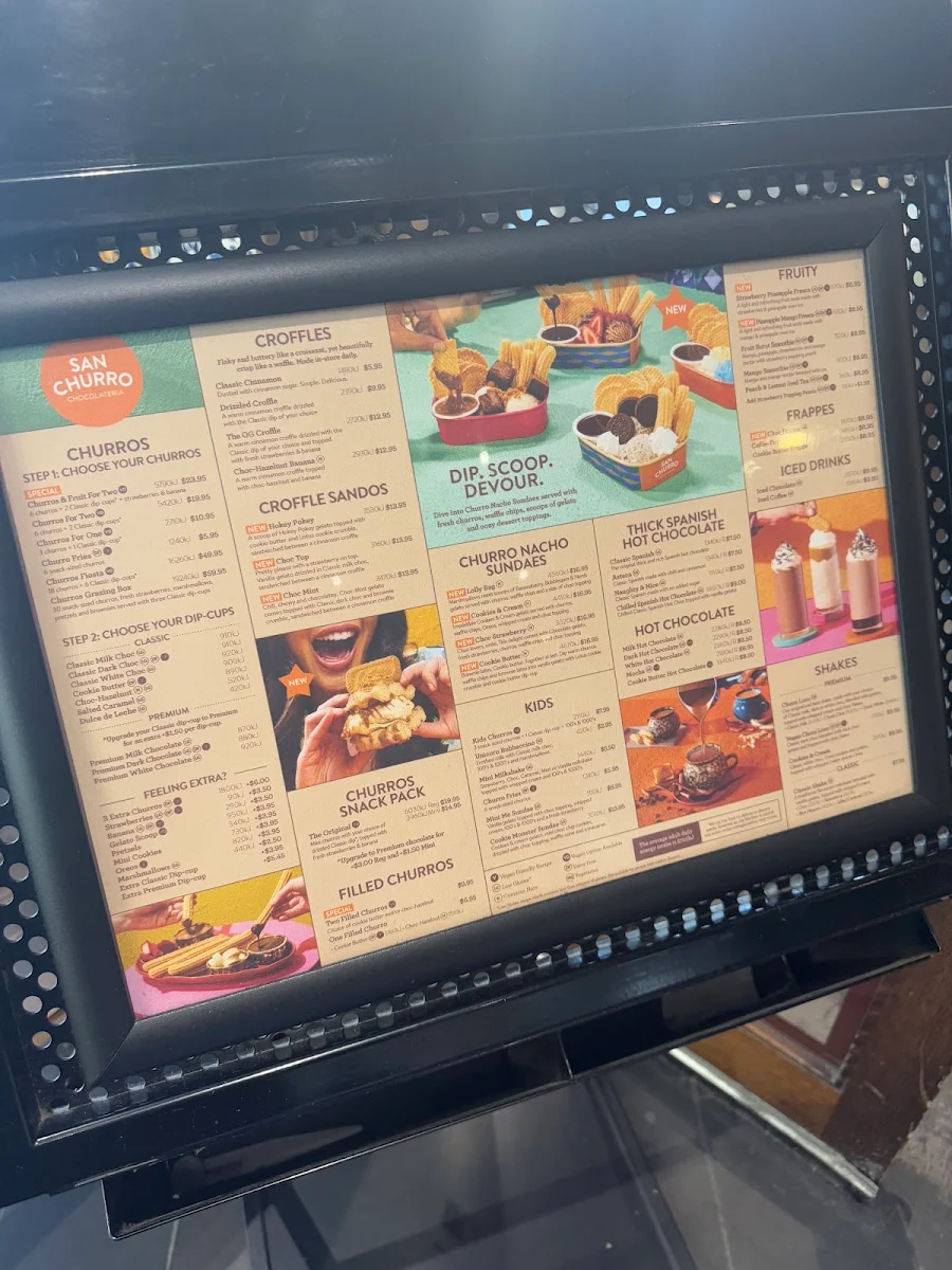 Menu, San Churro QV Melbourne