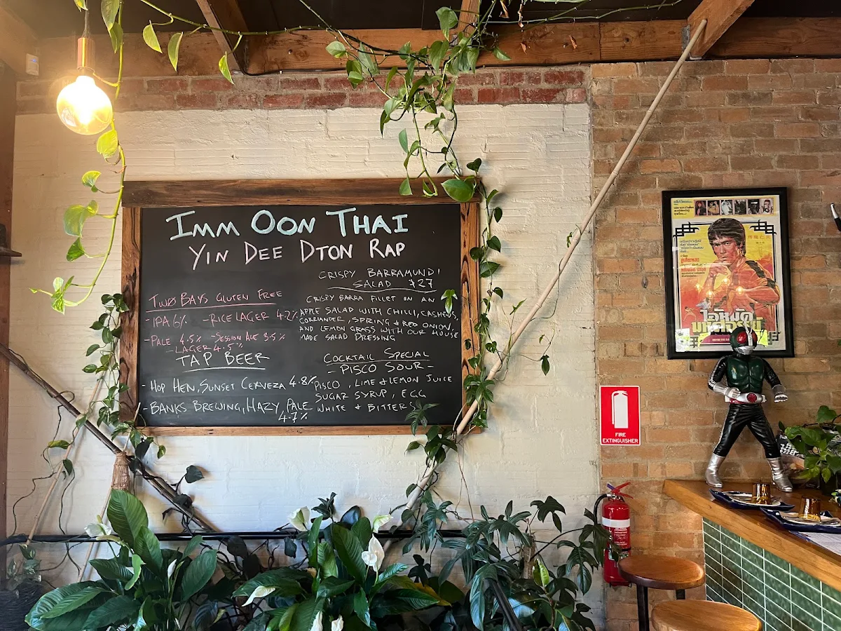 Menu, Imm Oon Thai Restaurant & Bar