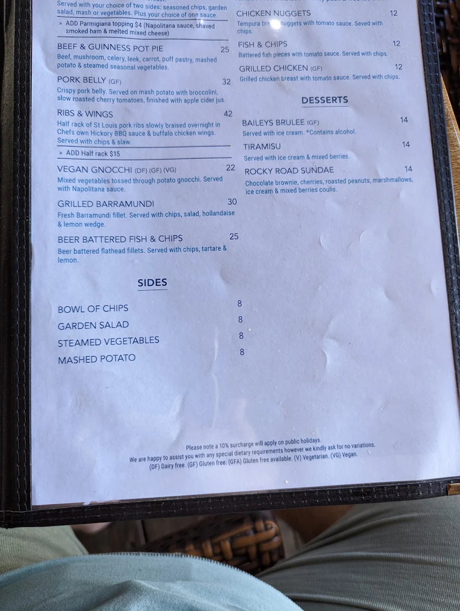 Menu, Montauk Tavern