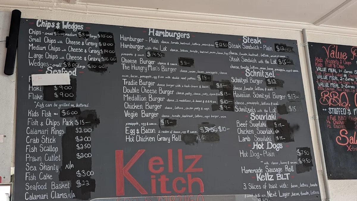 Menu, Kellz Kitch