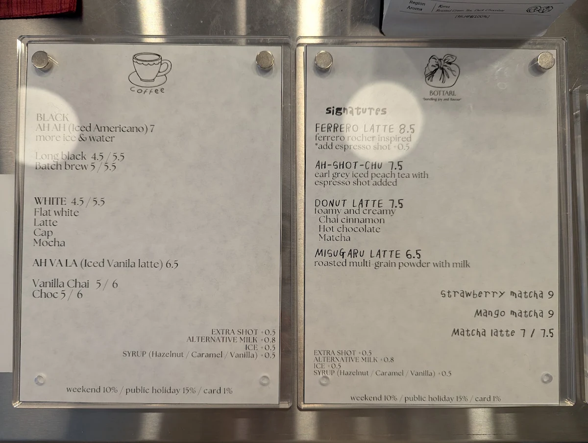 Menu, Bottari