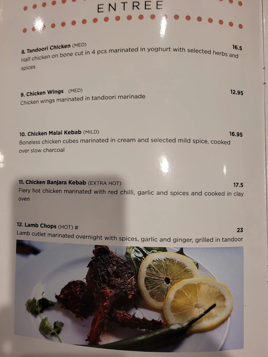 Menu, Dhaba Innaloo