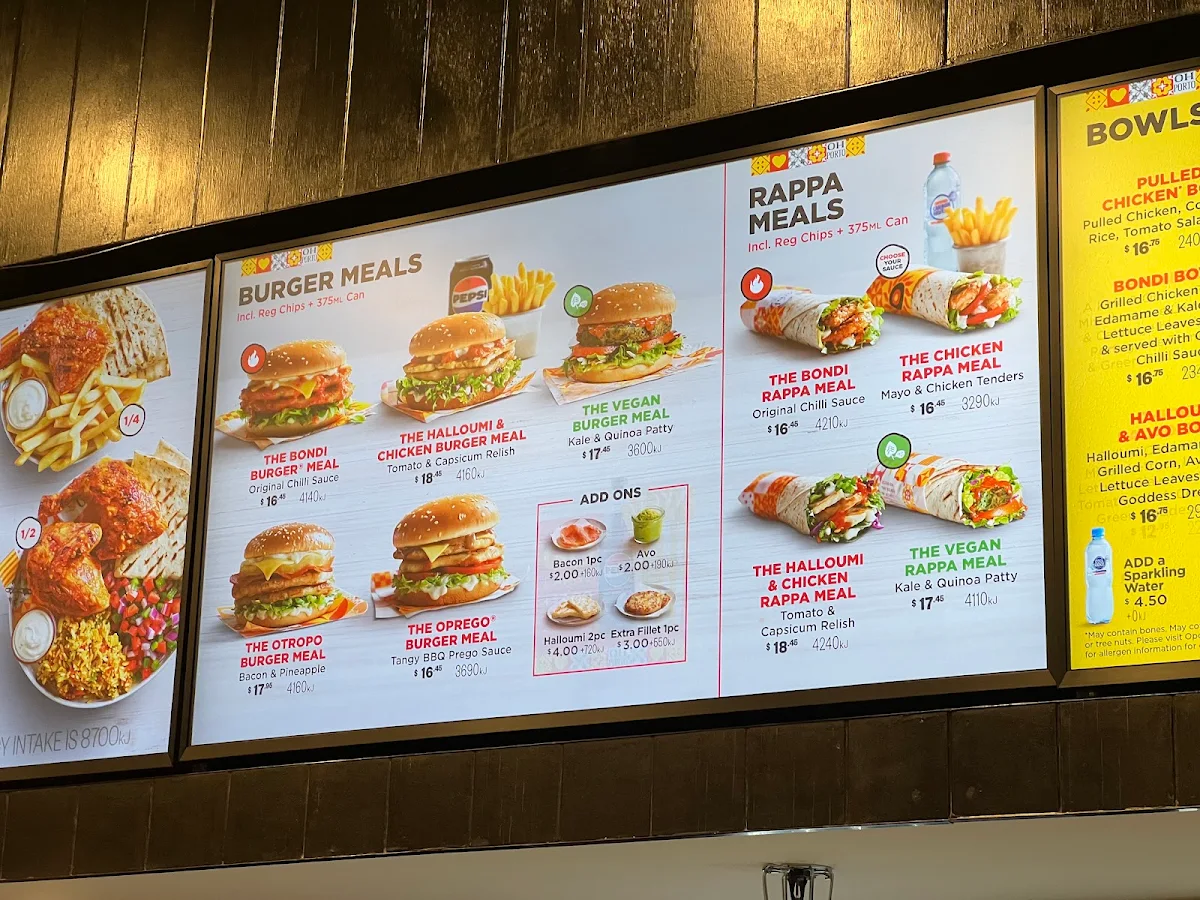 Menu, Oporto Tallawong