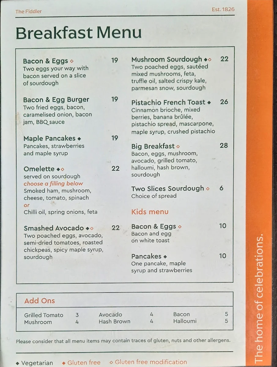 Menu, The Fiddler