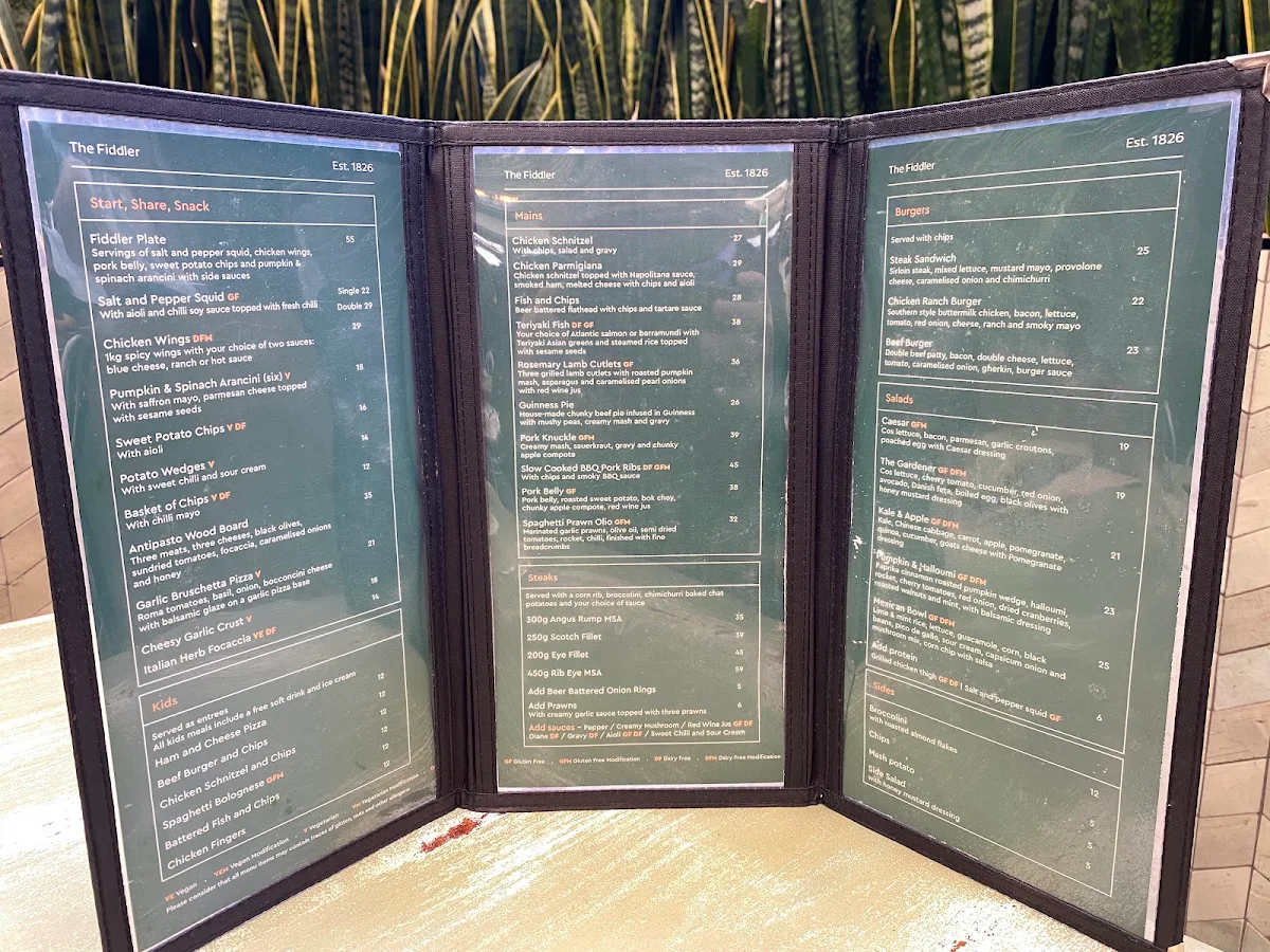 Menu, The Fiddler