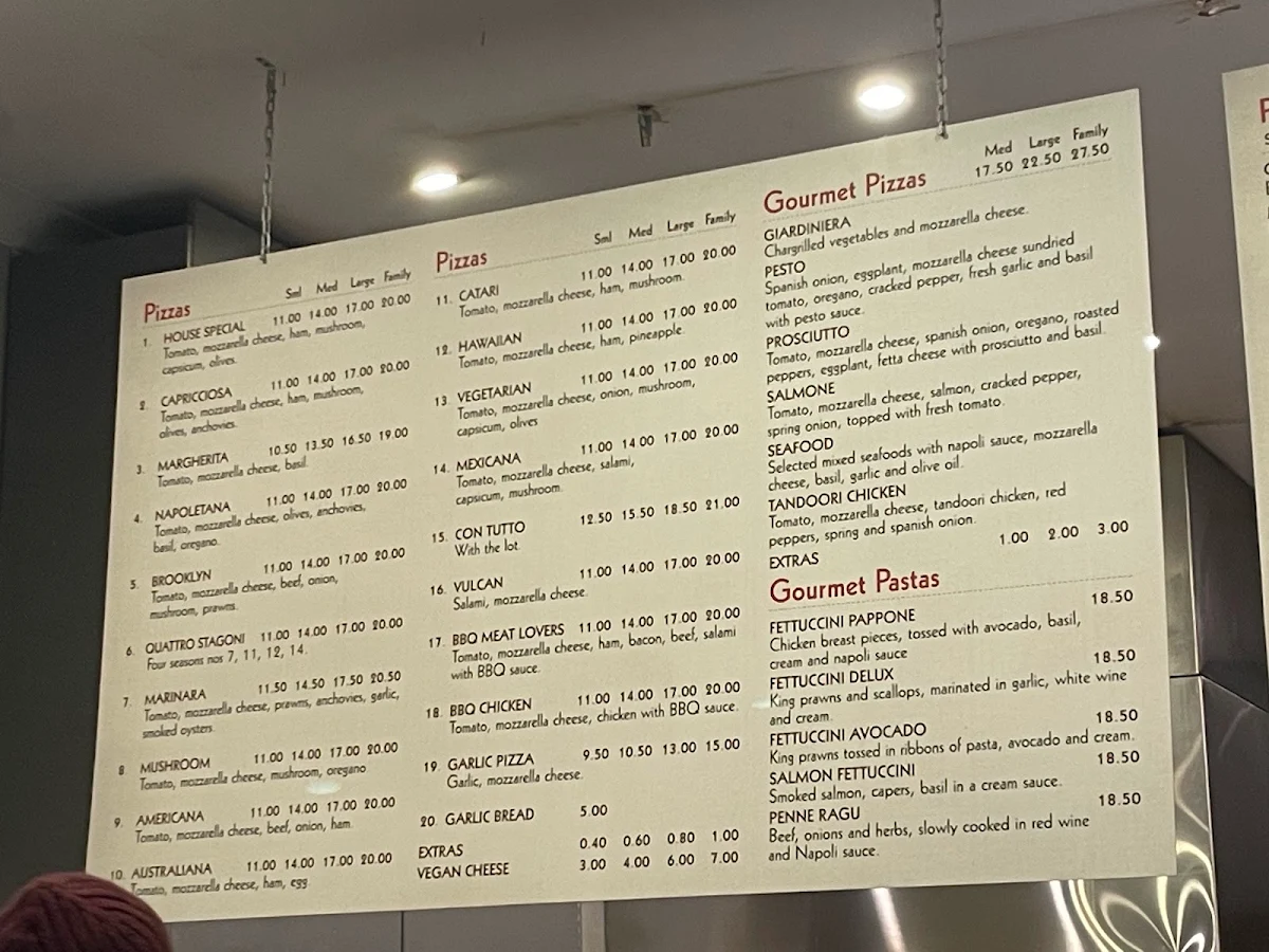 Menu, Piccolino Express (takeaway)