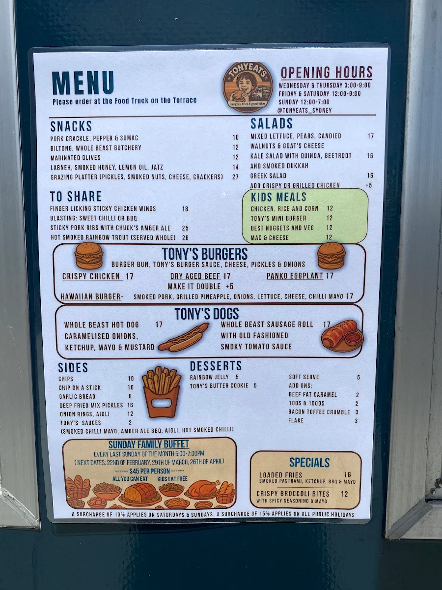 Menu, Chuck and Son's Brewing Co.